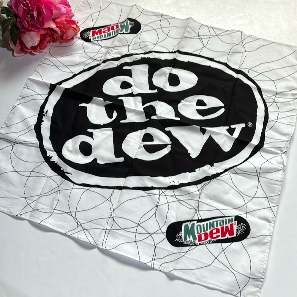 90s Mountain Dew "Do the Dew" Bandana Mtn Dew 24" x 22" 1990s Vintage Y2K